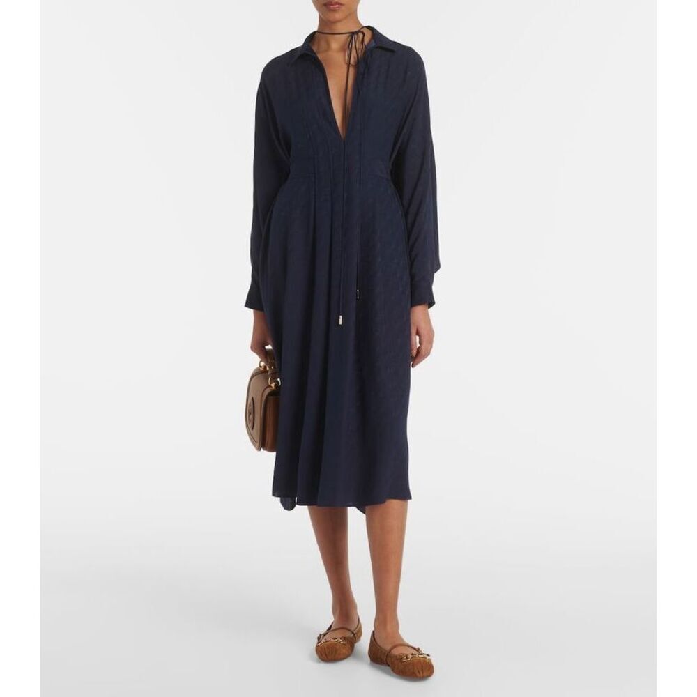 GUCCI Horsebit Silk Midi Dress🔴
